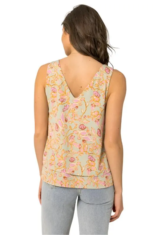 Sleeveless Double Layered Floral Top