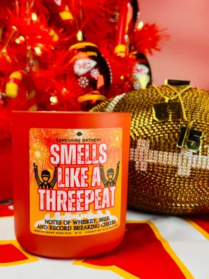 SMELLS LIKE A THREEPEAT | Whiskey   Beer   Popcorn  - 16oz Wood Wick Candle