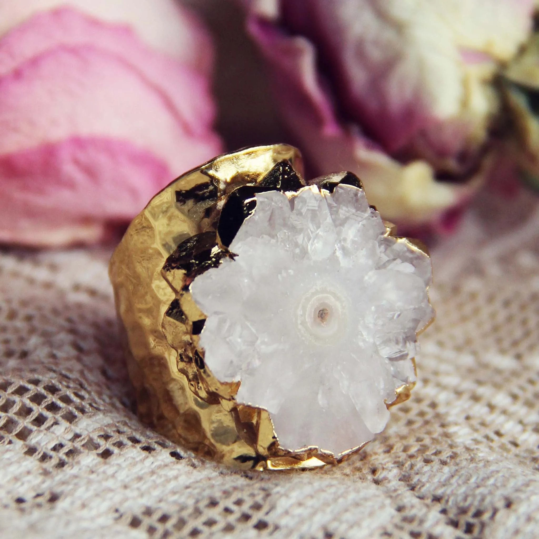 Solar Quartz Gold Ring