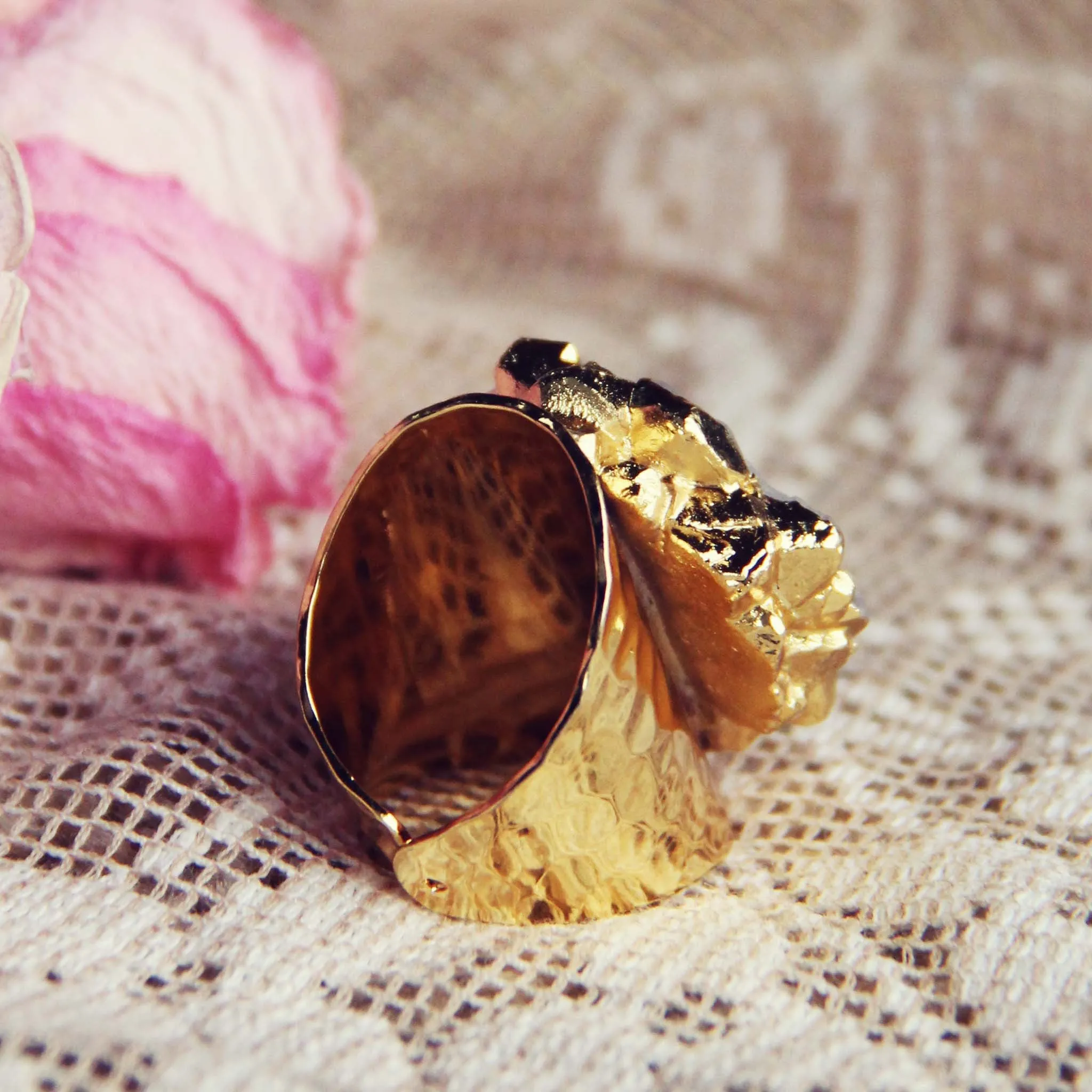 Solar Quartz Gold Ring