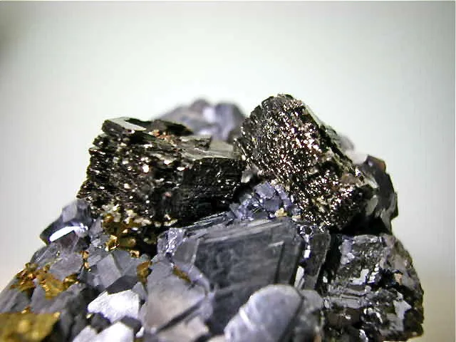 SOLD Galena and Pyrrhotite with Chalcopyrite, Trepca Complex near Mitrovica, Kosovska Municipality, Kosovo, Mined 2015, Small Cabinet 3.5 x 5.5 x 6.5 cm, $280.  Online 5/28/15.