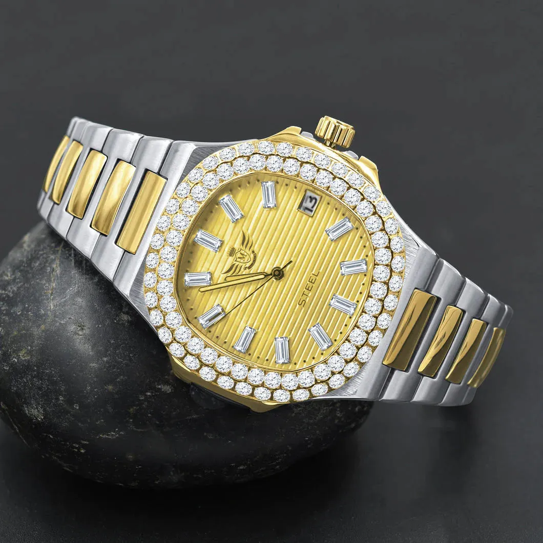 Stainless Steel Nautical Watch With CZ Bezel