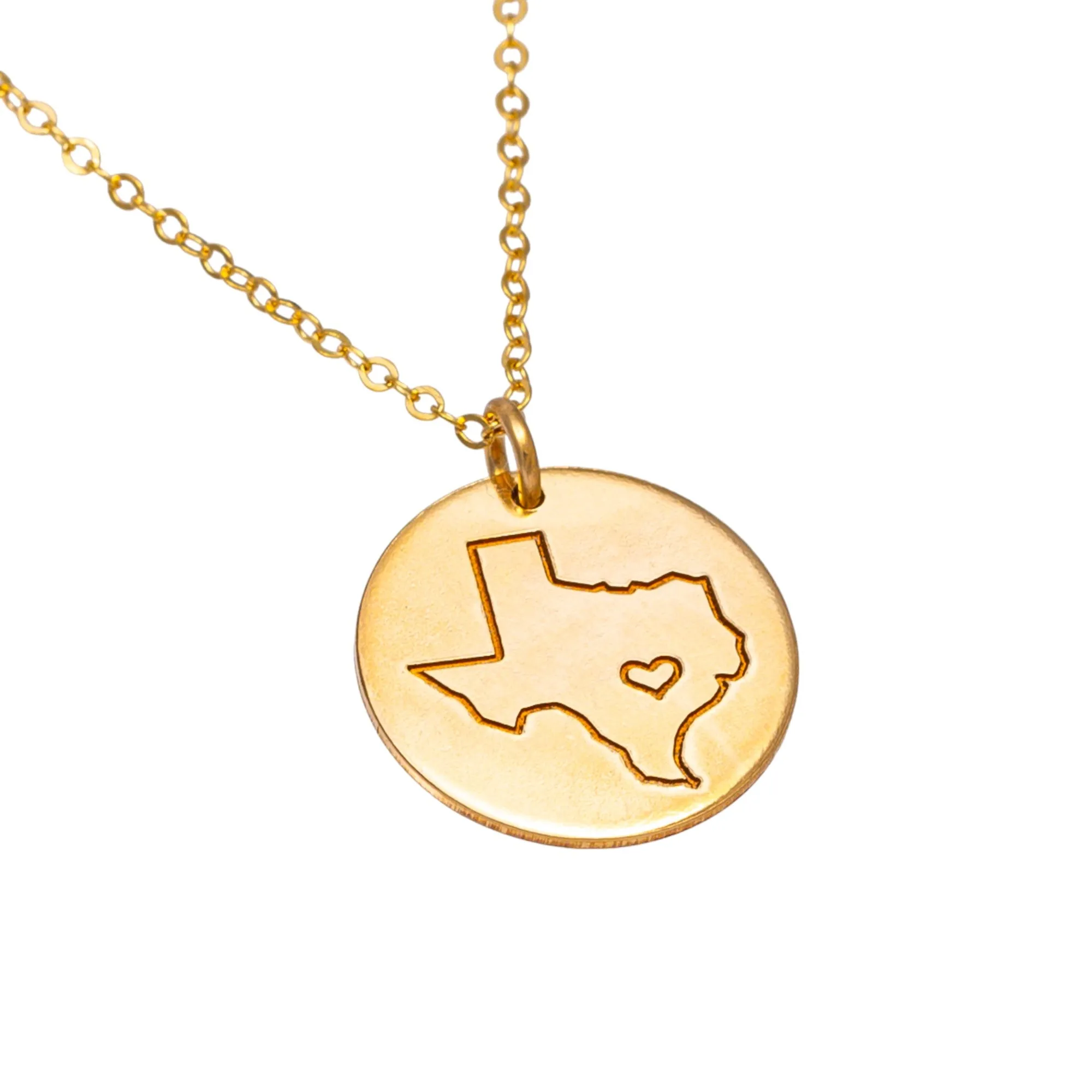 State Charm Necklace, 5/8" Disc