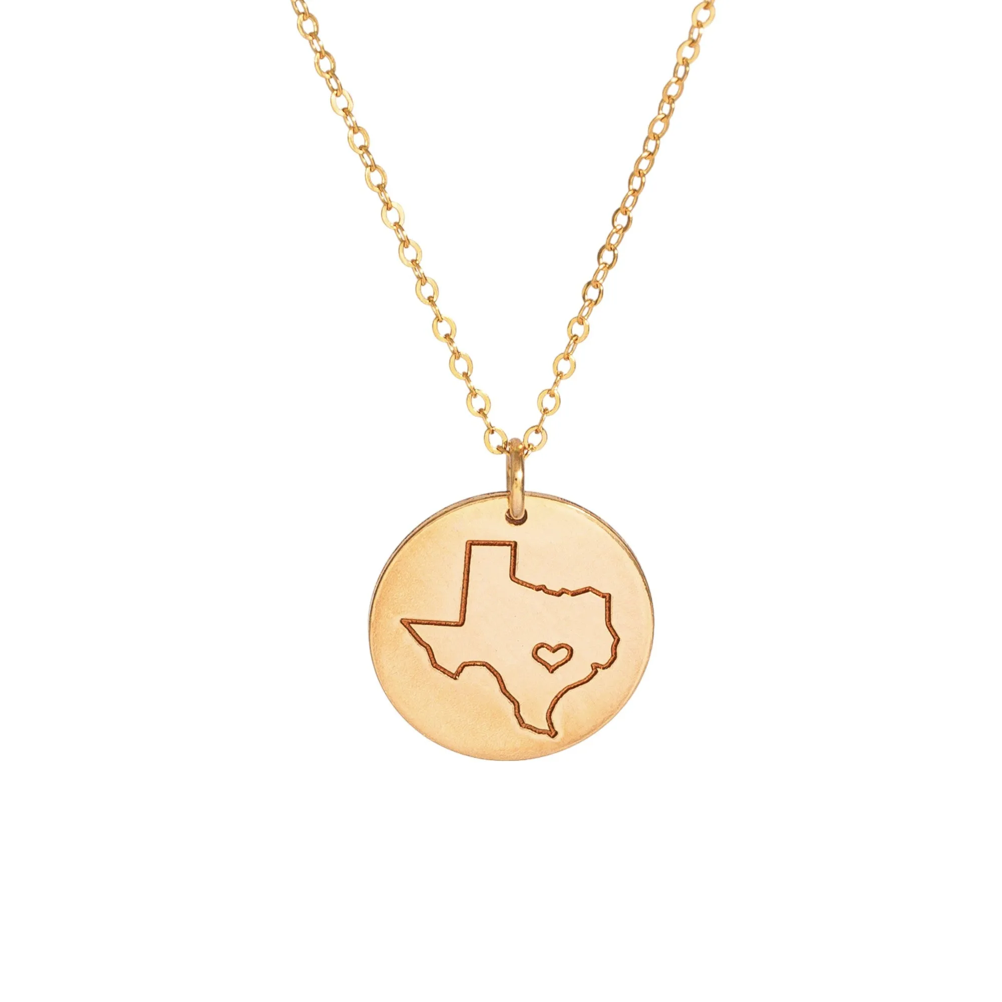 State Charm Necklace, 5/8" Disc