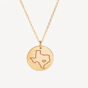 State Charm Necklace, 5/8" Disc