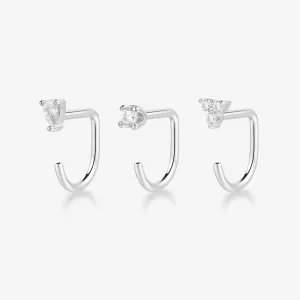 Stay Close Gem Hoops Set