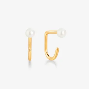 Stay Close Pearl Hoops