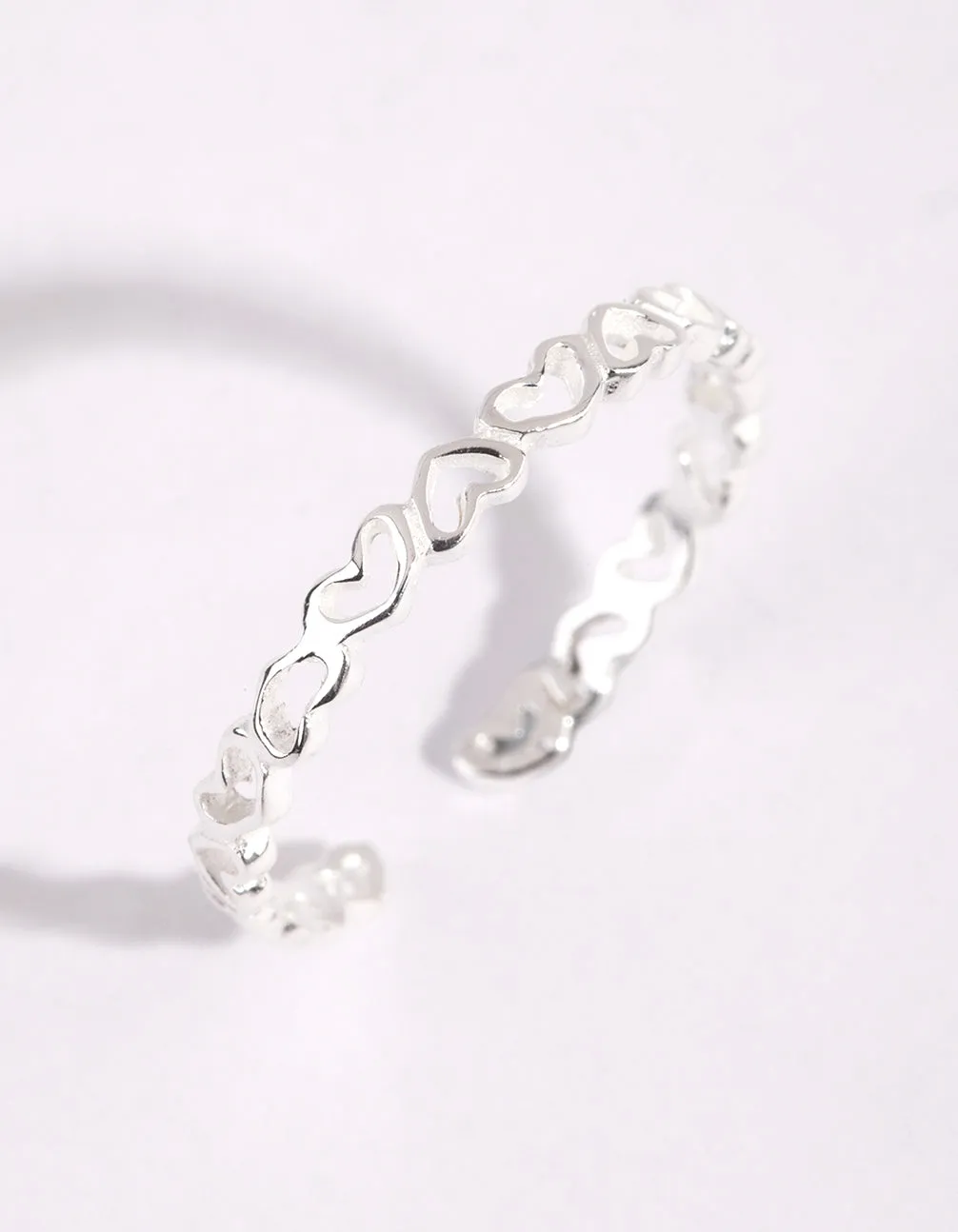 Sterling Silver Heart Band Ring