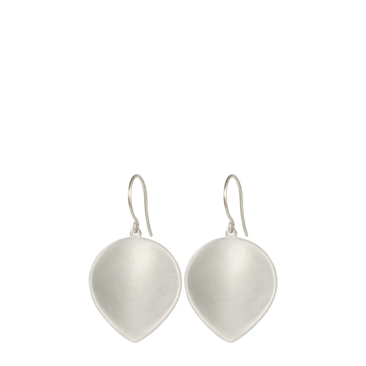 Sterling Silver Large Dish Lotus Petal Earrings