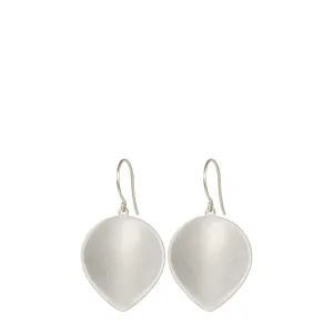 Sterling Silver Large Dish Lotus Petal Earrings