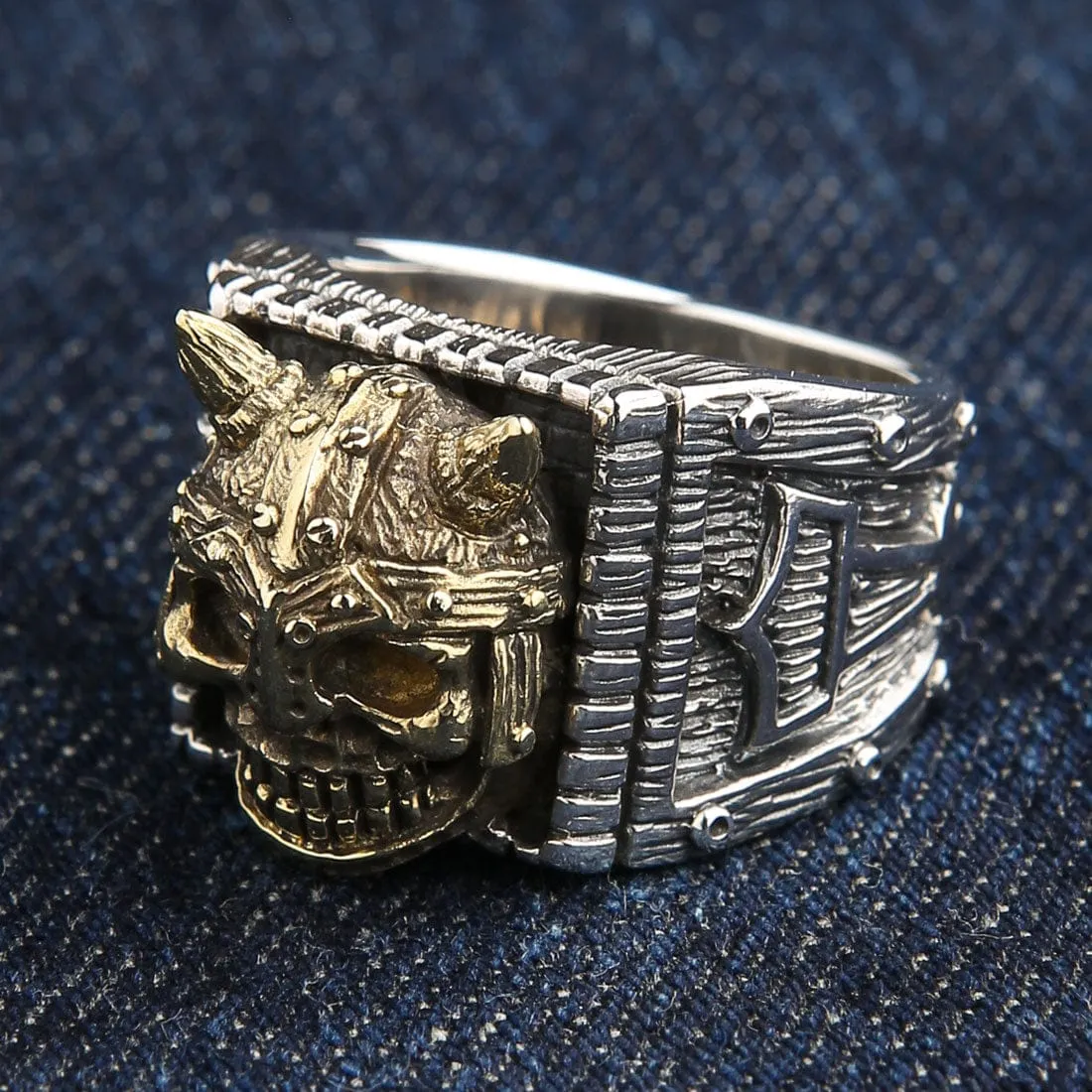Sterling Silver Viking Skull Ring