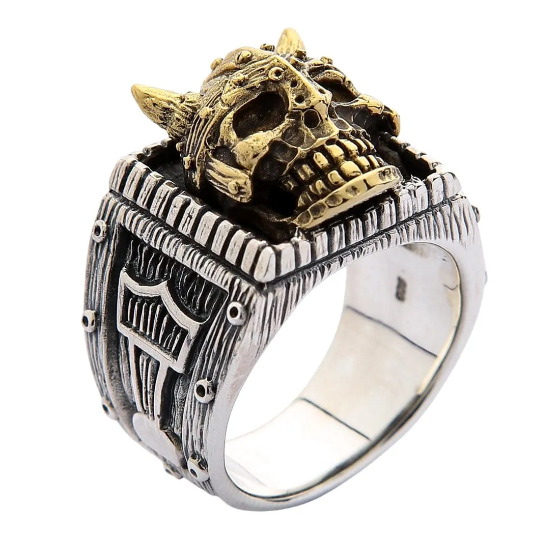 Sterling Silver Viking Skull Ring