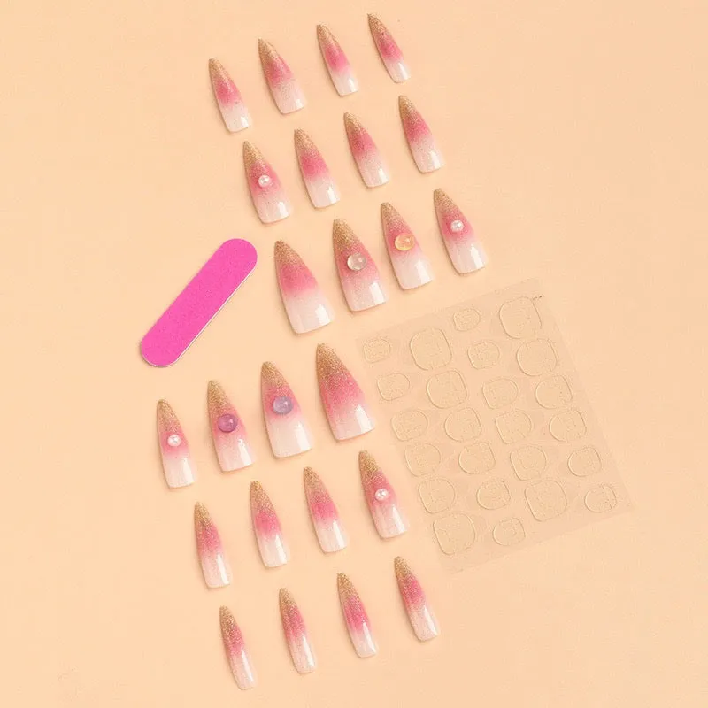 Stiletto gradual pink luminous in central