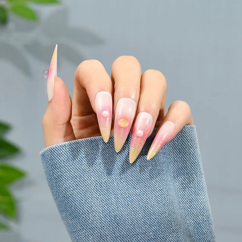 Stiletto gradual pink luminous in central