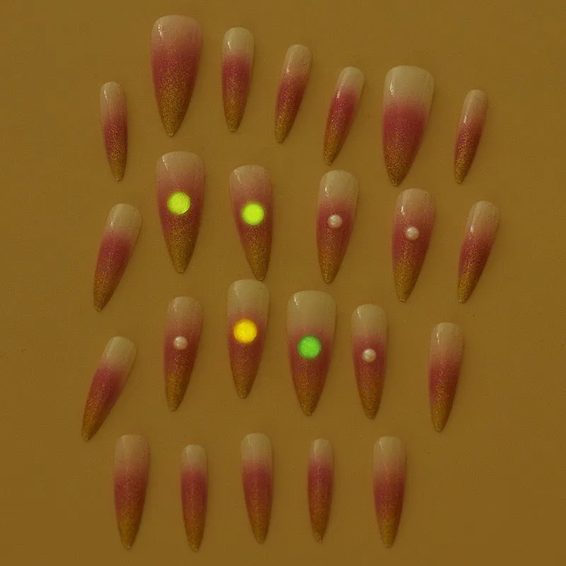 Stiletto gradual pink luminous in central