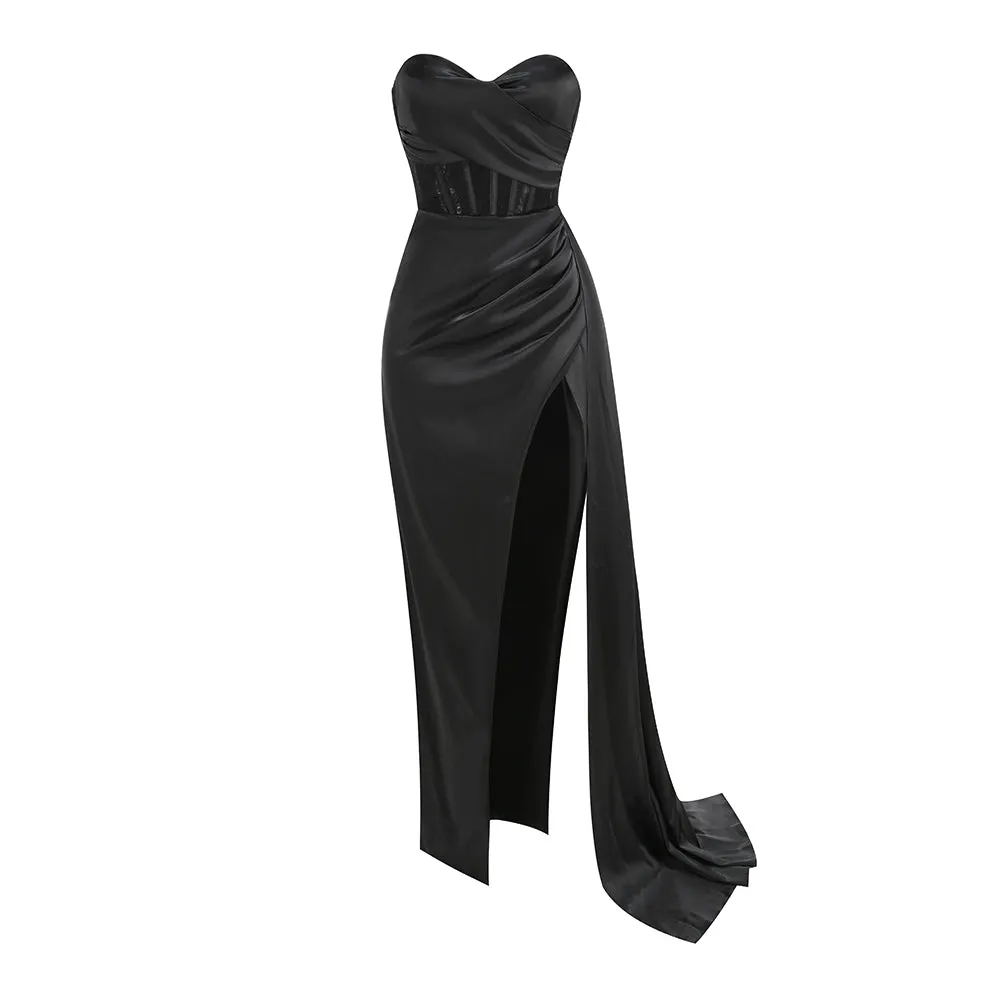 Strapless Sleeveless High-End Maxi Dress KLYF1213