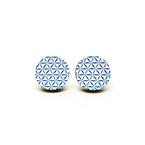 Symmetric Triangle Wooden Earrings