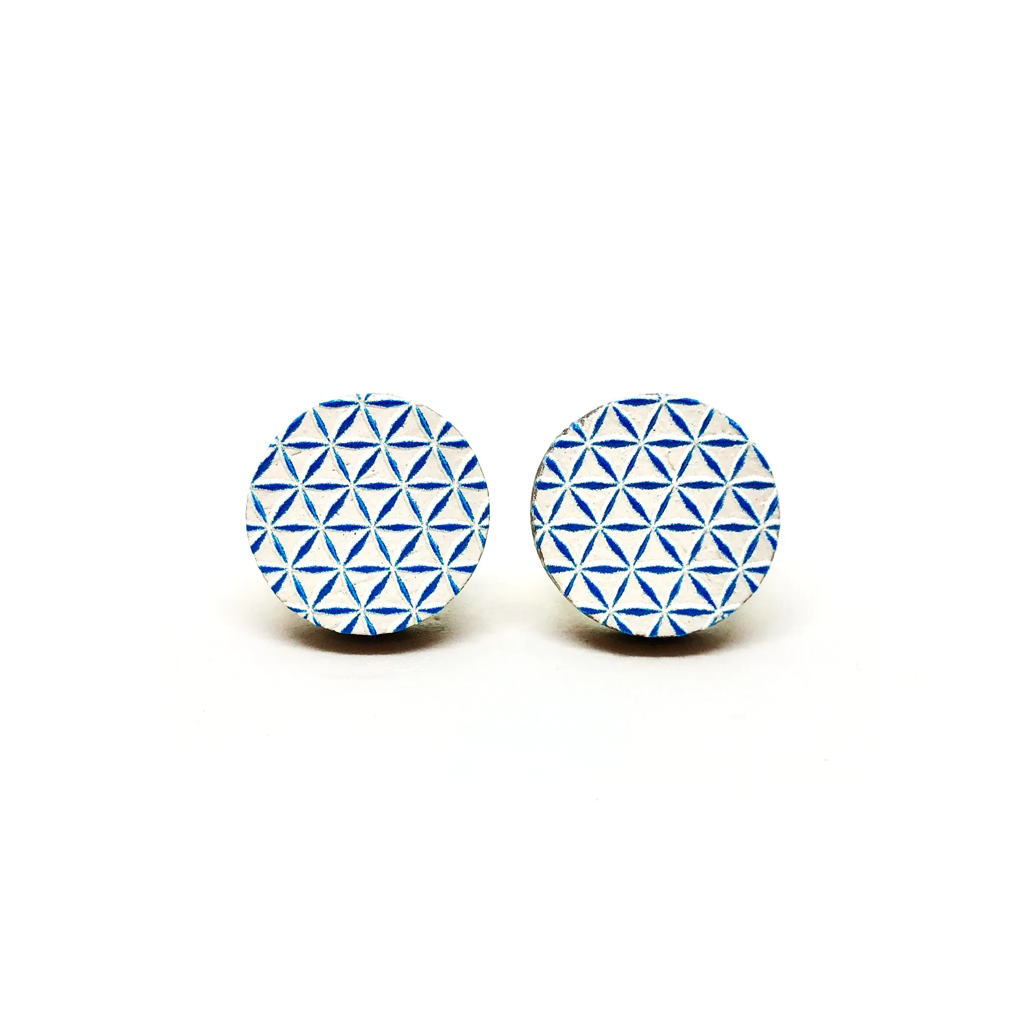 Symmetric Triangle Wooden Earrings