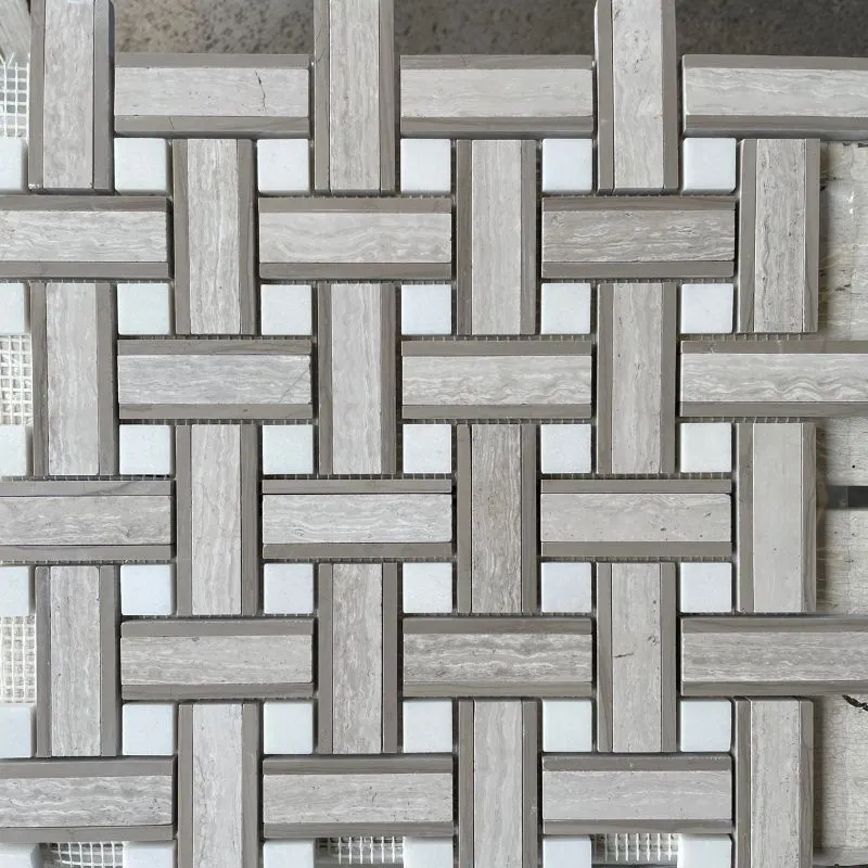 TEAKWOOD LIGHT/ATHENS WOOD/ARISTON Mix Basket Weave Mosaic - Havai'iano