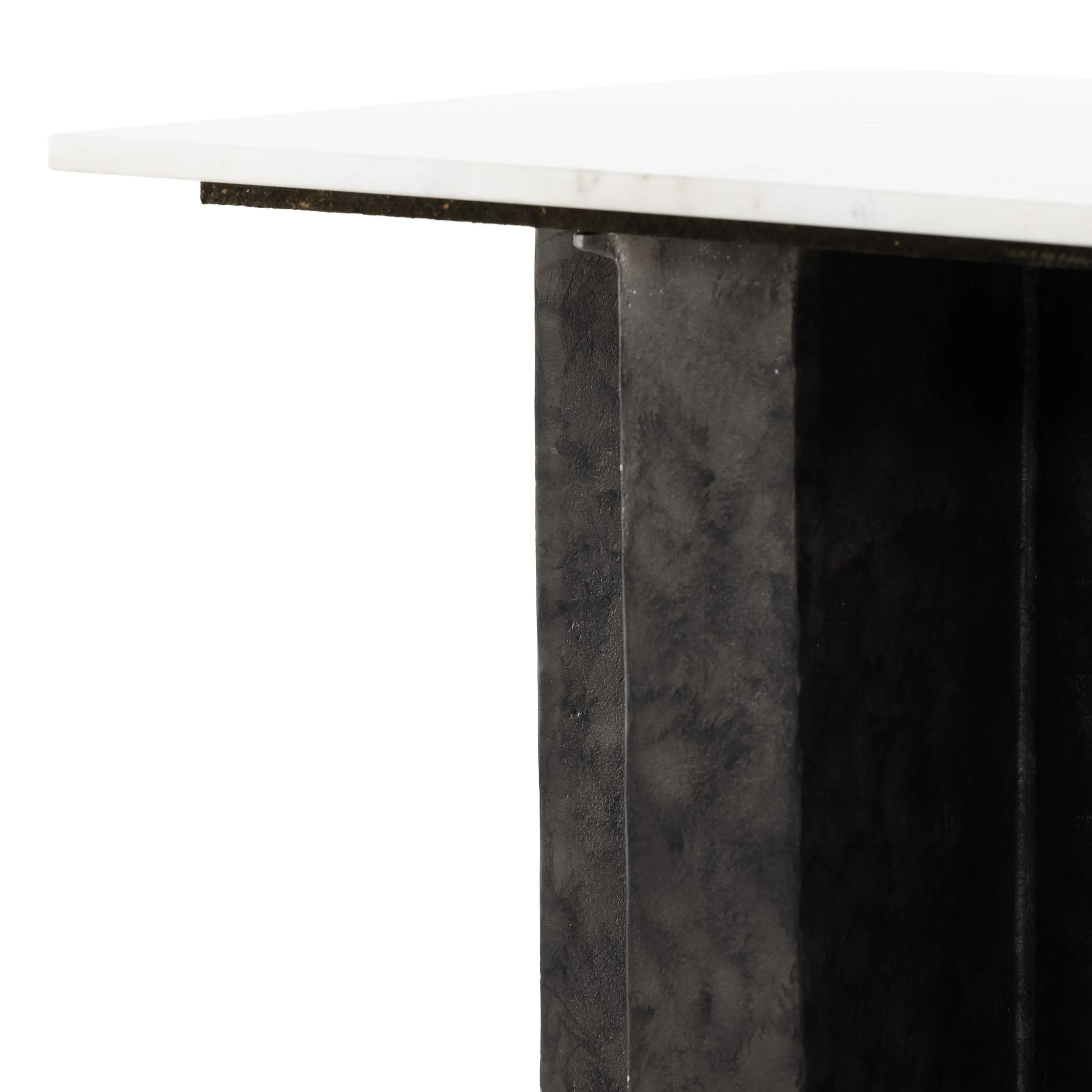 Terrell End Table - Raw Black/White Marble