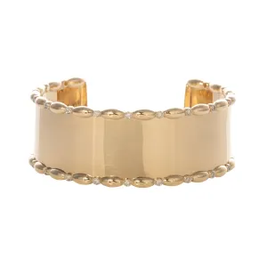 The Mary Diamond Polished Oval Wide Cuff Bracelet