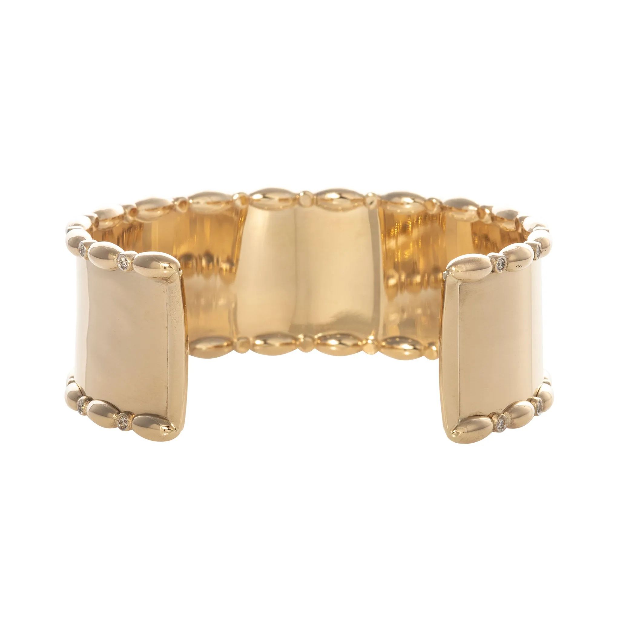 The Mary Diamond Polished Oval Wide Cuff Bracelet