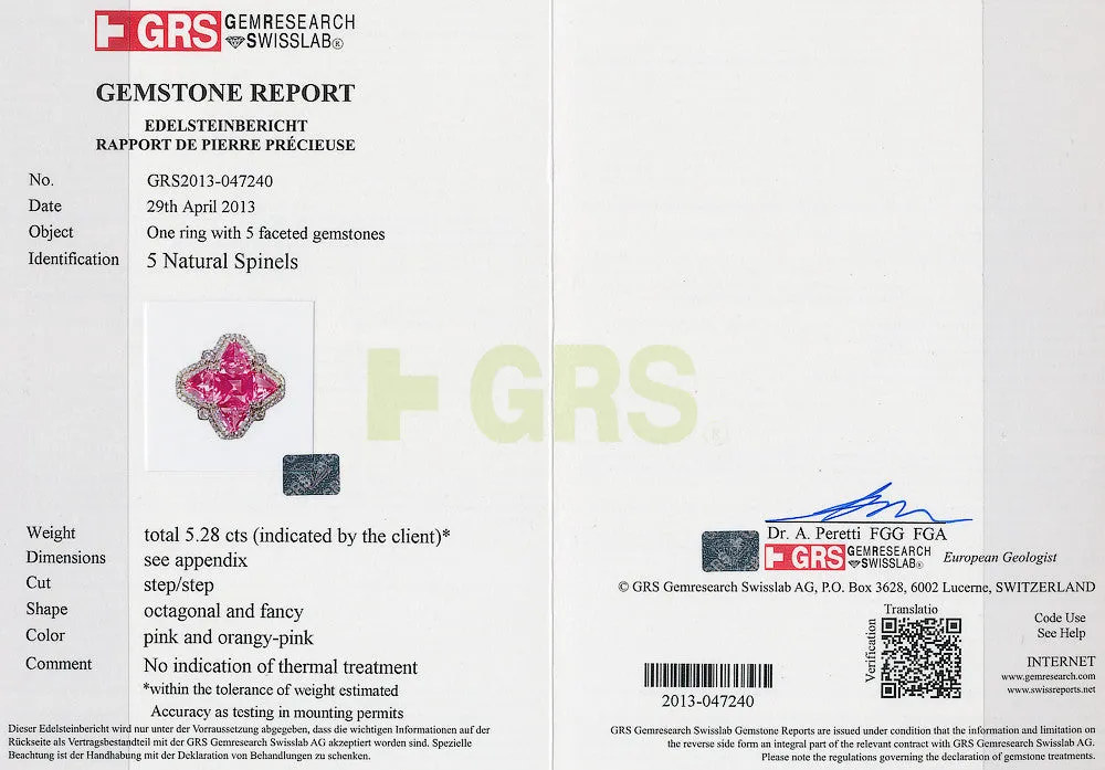 The Natal Star Pink Spinel and Diamond Ring