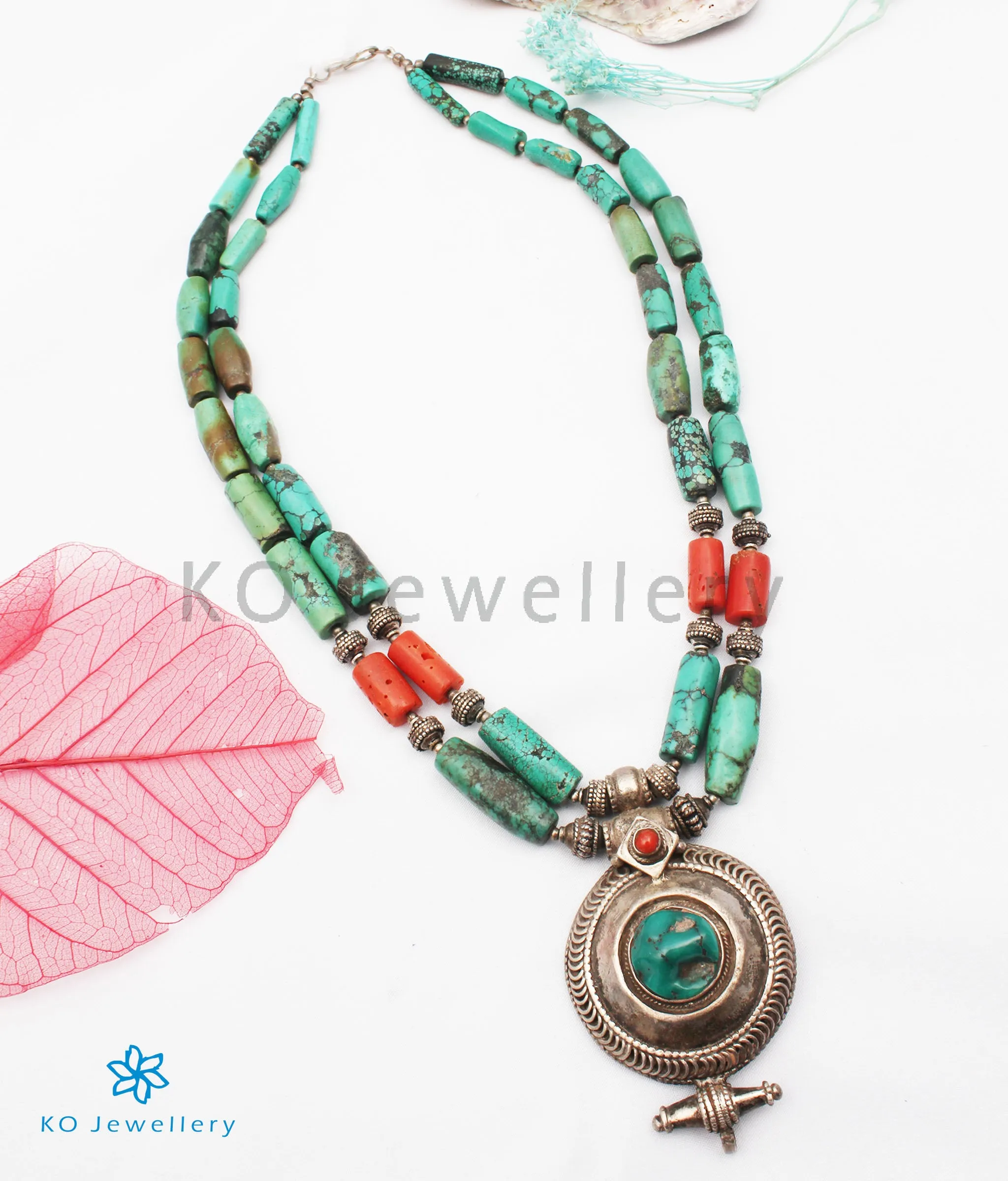 The Yashodhara Turquoise Antique Silver Necklace