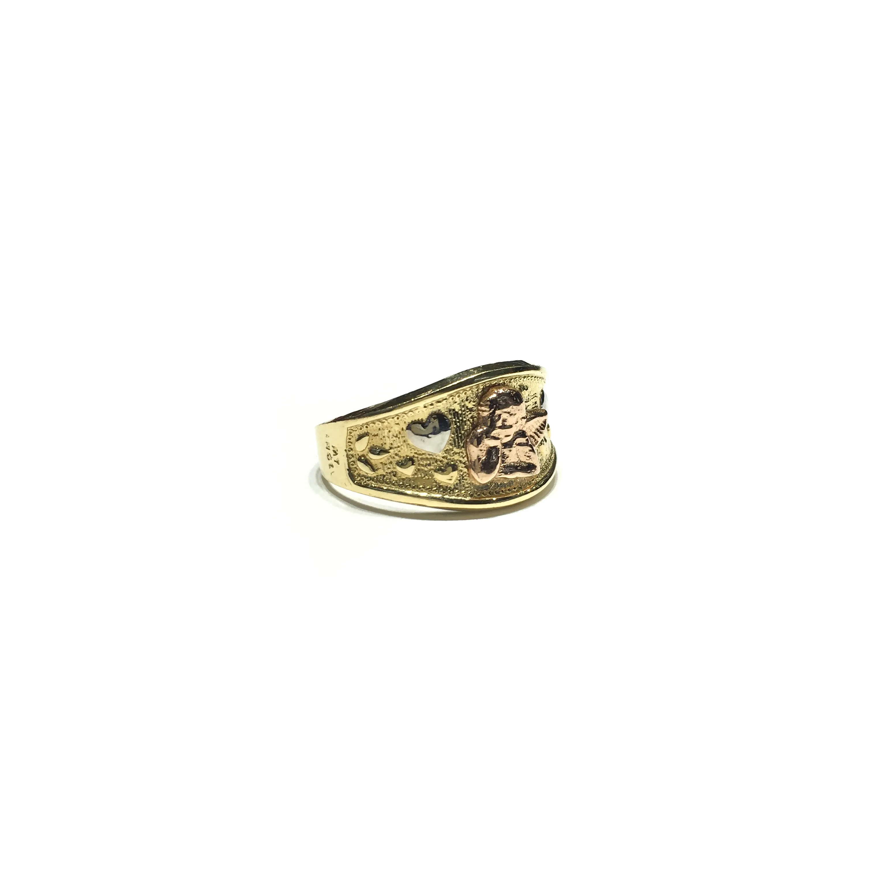 Thinking Baby Angel Tri-Color Ring (14K)