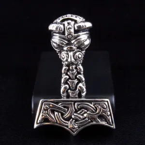 Thors Hammer 925 Sterling Silver Mens Pendant Necklace
