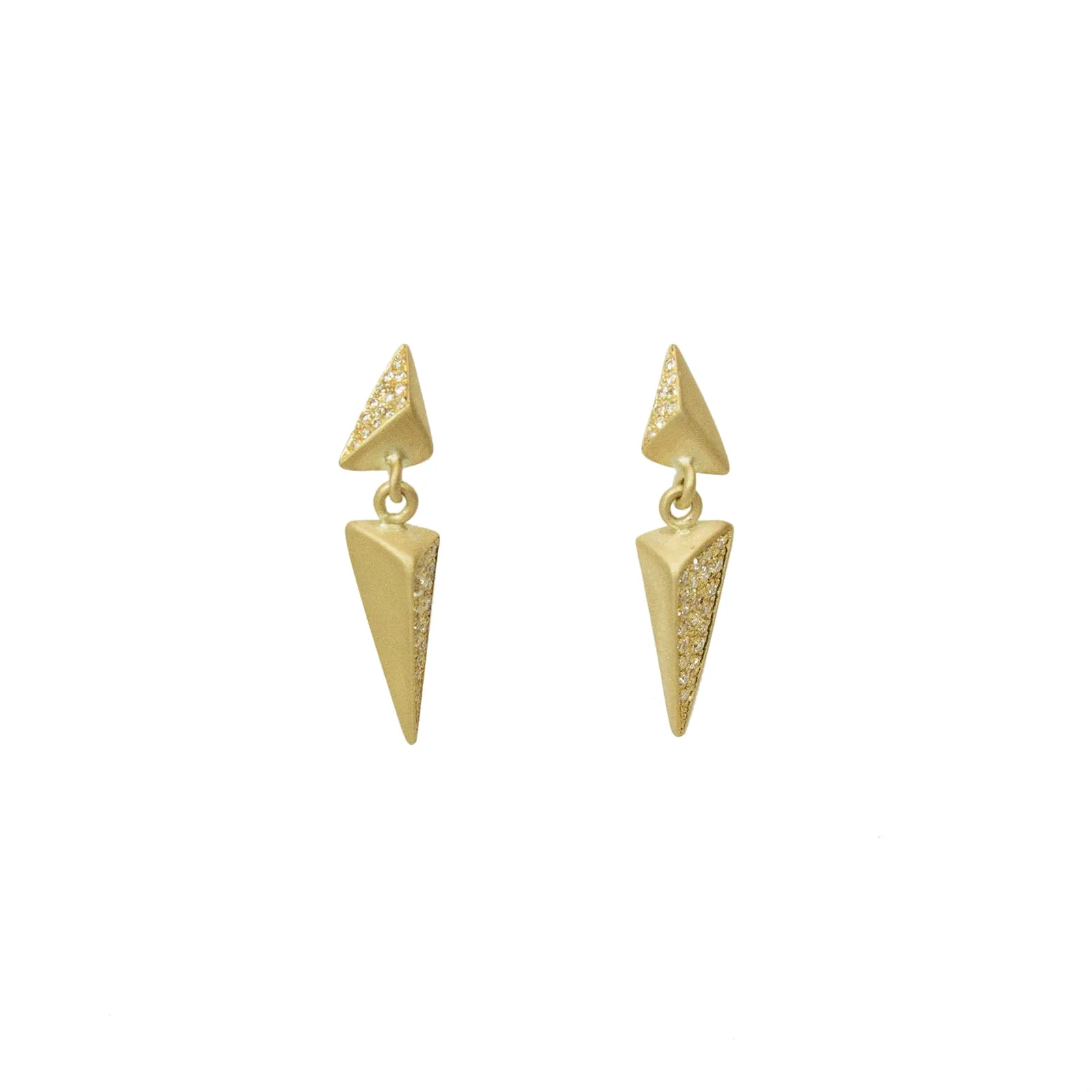 torque pavé dangle earrings