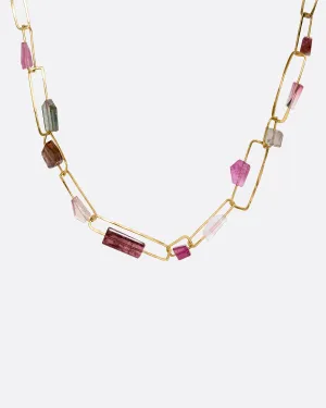 Tourmaline Paperclip Chain Necklace