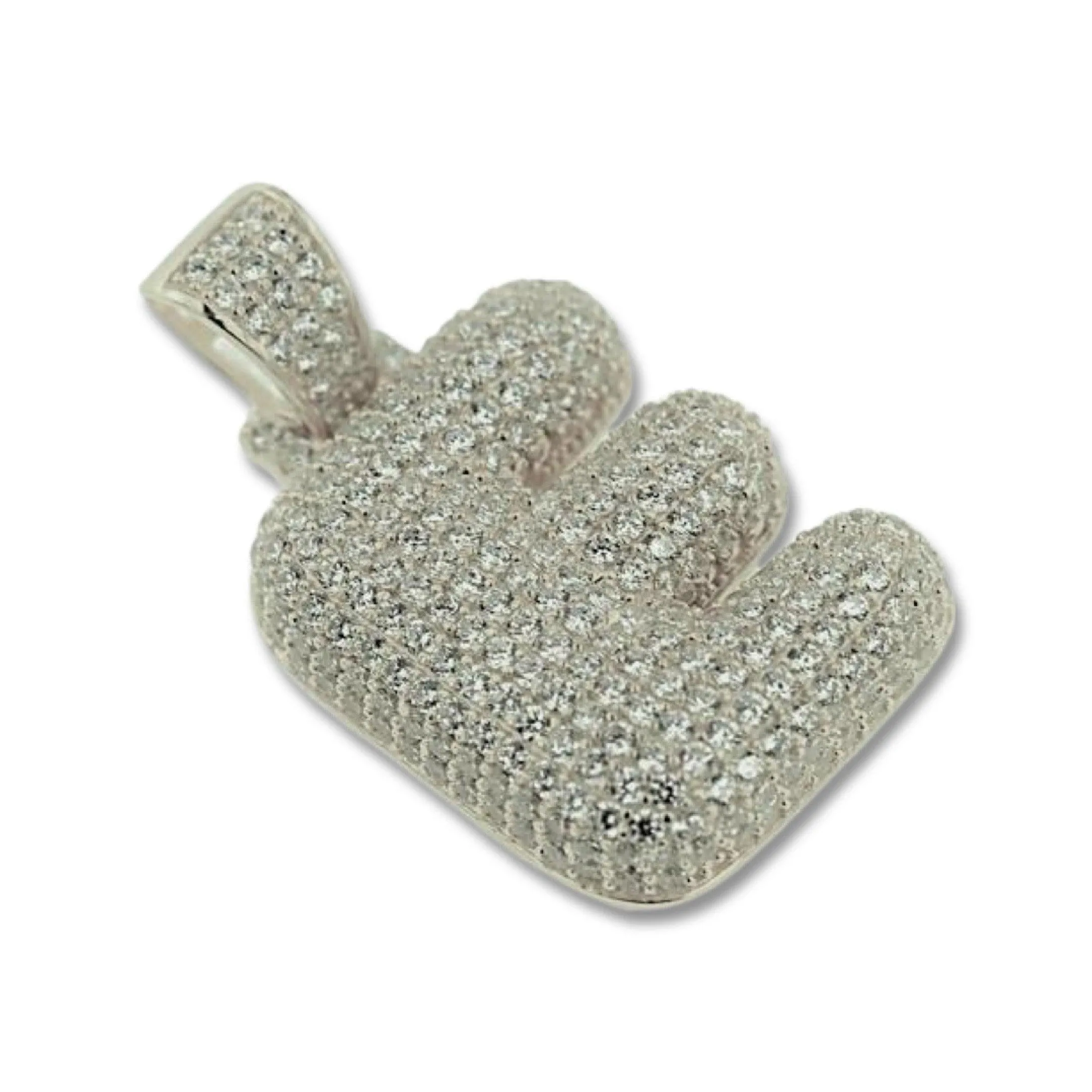 TVJE- Sterling Silver CZ Letter E Pendant
