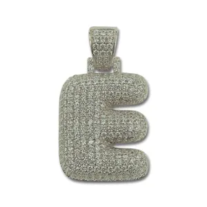 TVJE- Sterling Silver CZ Letter E Pendant