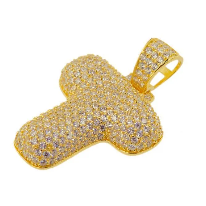 TVJT - Sterling Silver CZ Letter T Pendant
