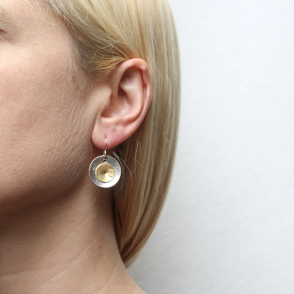 Two Layered Cymbals Wire Earrings