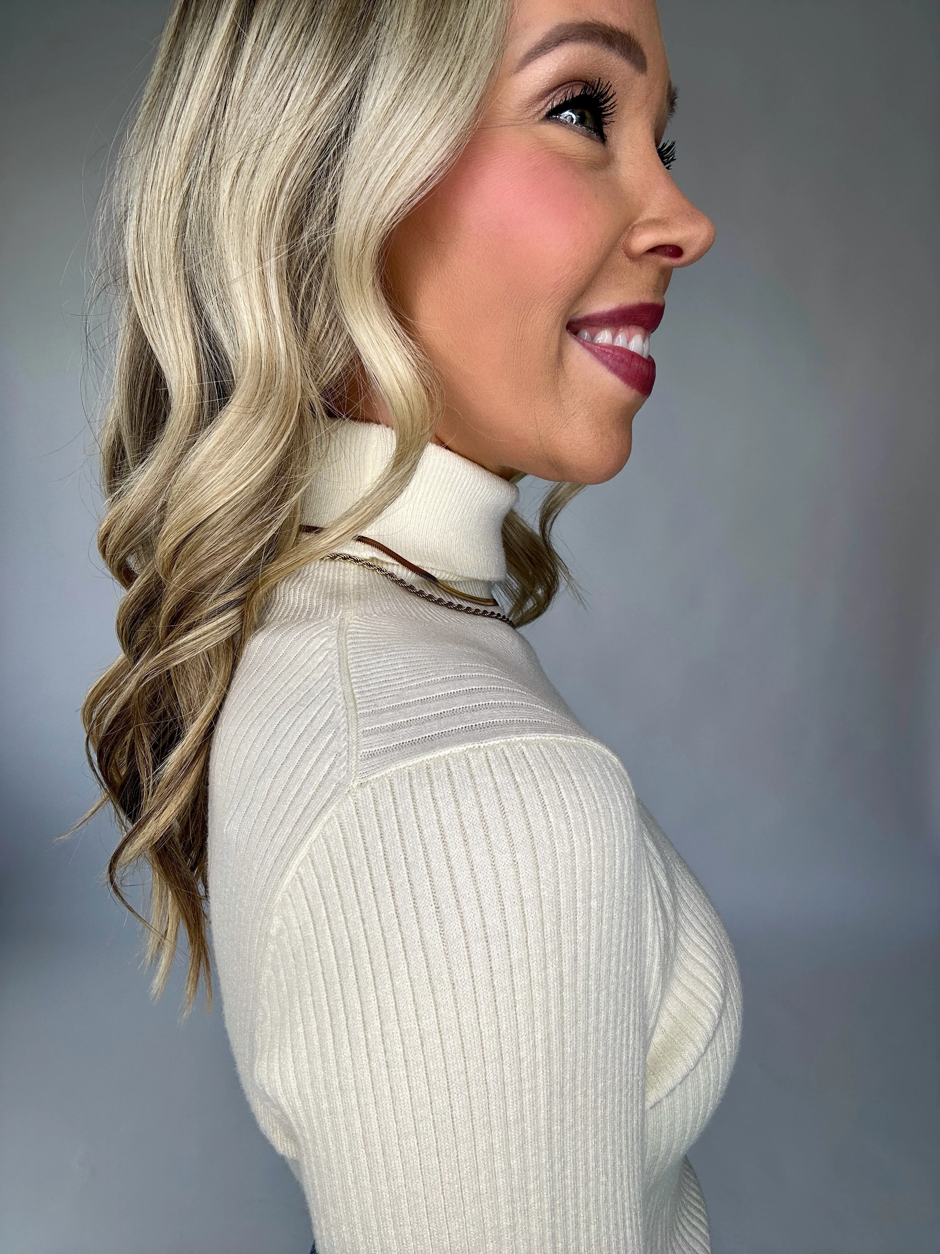 VARLEY Ravena Rib Knit High-Neck Top - Egret