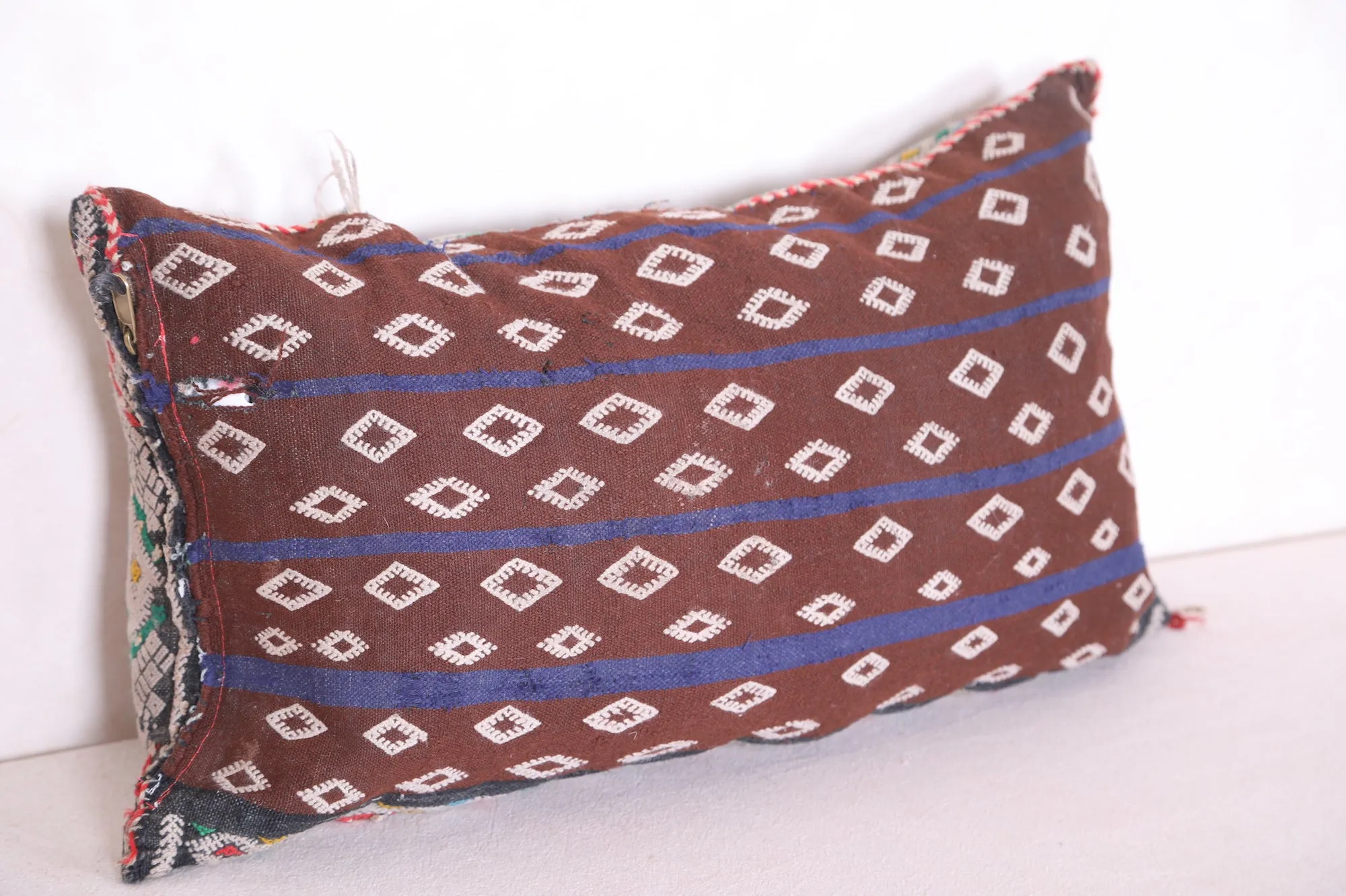 Vintage berber kilim pillow 12.5 INCHES X 22 INCHES