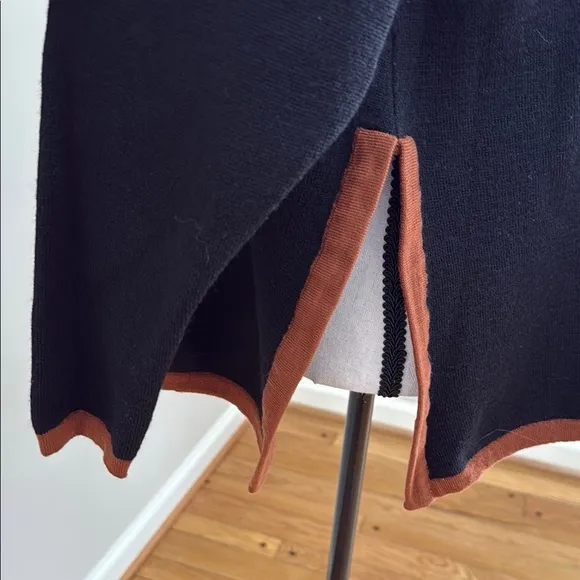 Vintage Framo by Cariolo Made in Italy Black Brown Trim Women's Wool Sweater M