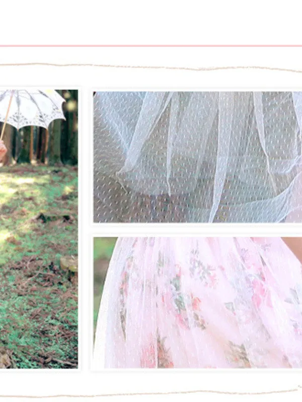 vintage garden sheer double-layered skirt