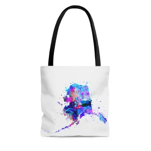 Watercolor Alaska  Map Tote Bag