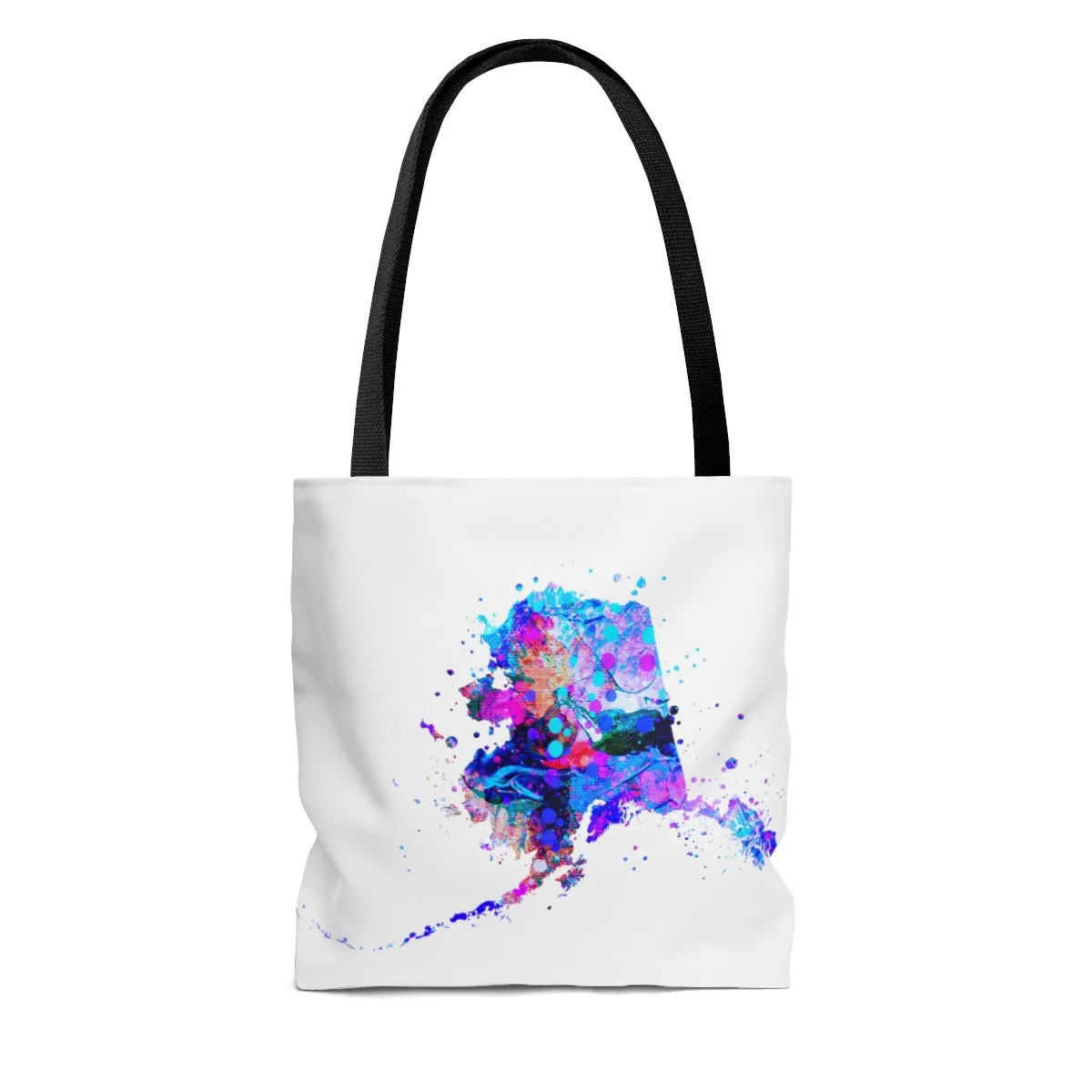 Watercolor Alaska  Map Tote Bag