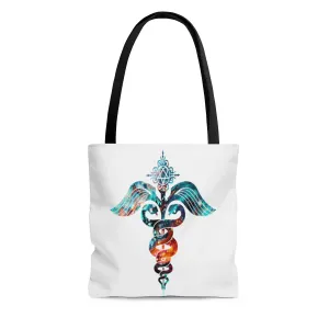 Watercolor Caduceus Tote Bag