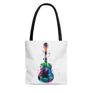 Watercolor Guitar Tote Bag