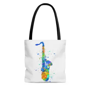 Watercolor Saxophone Tote Bag