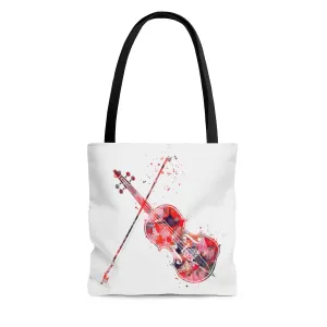 Watercolor Violin Tote Bag
