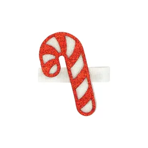 Wee Ones Layered Glitter Holiday Candy Cane Clippie