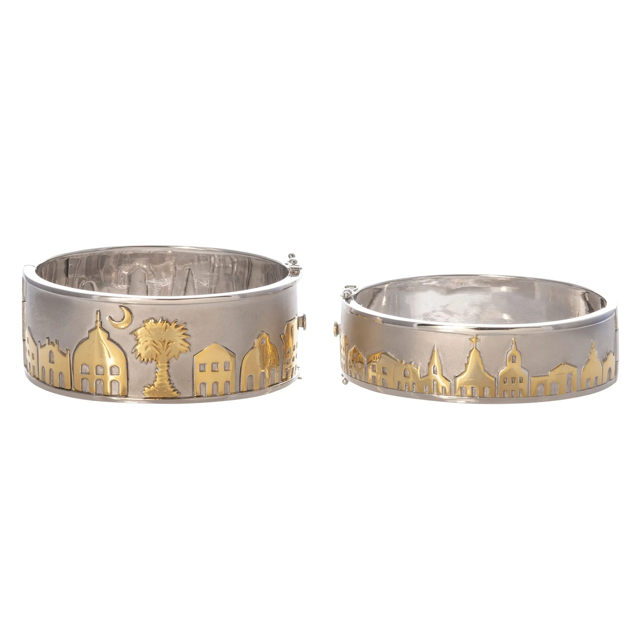 Wide Charleston Skyline Cuff Bangle