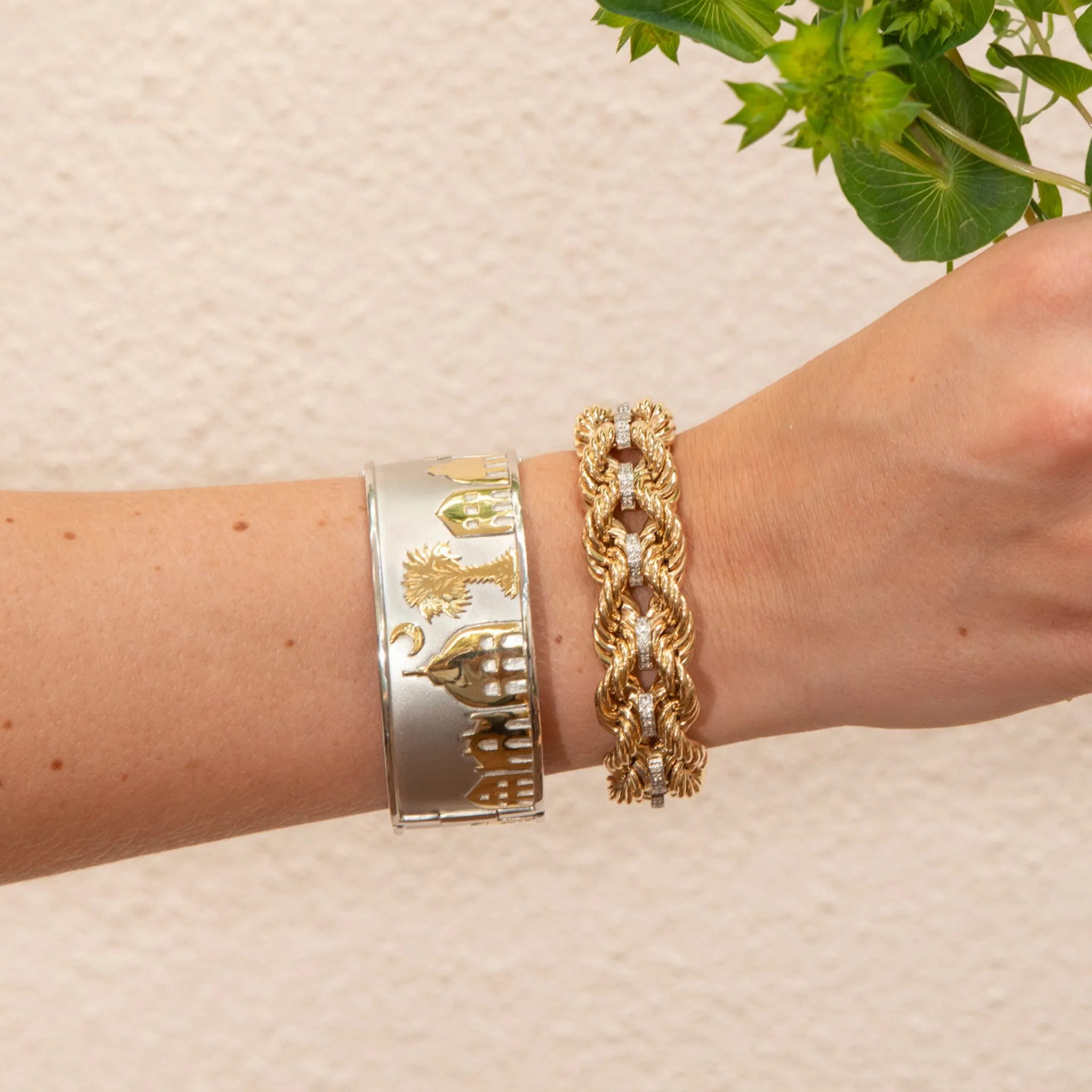 Wide Charleston Skyline Cuff Bangle