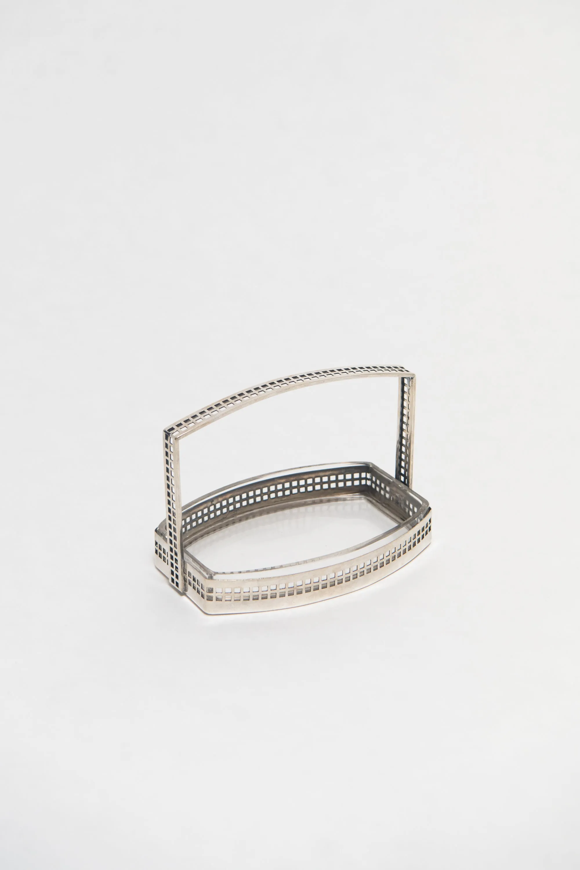 WIENER WERKSTATTE, METAL GRIDWORK BASKET. C. 1905